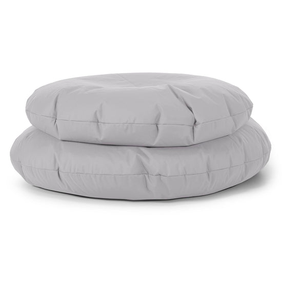 Flexforma Pyöreä Lasten Säkkituoli-lattiatyyny 2–14-vuotiaille - Helppo Puhdistaa Hopea 03