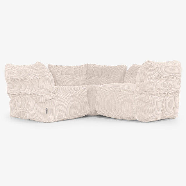 3-istuttava Modulaarinen Kulmasohva - Vakosametti Norsunluu 01