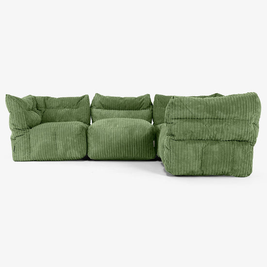 4-istuttava Modulaarinen Kulmasohva - Vakosametti Metsänvihreä 02