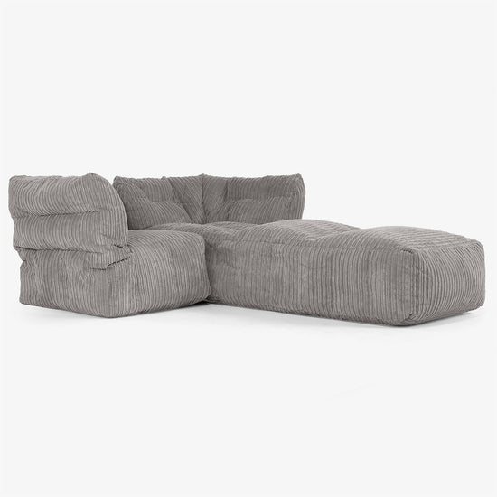 2-istuttava Modulaarinen Sohva Chaise Longuella - Vakosametti Grafiitti 02