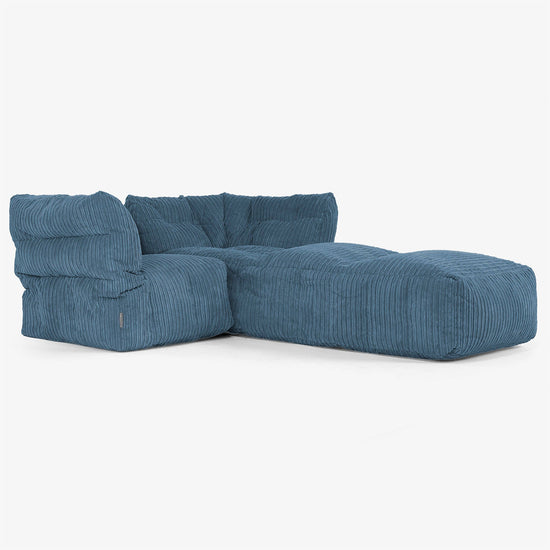 2-istuttava Modulaarinen Sohva Chaise Longuella - Vakosametti Laivastonsininen 02
