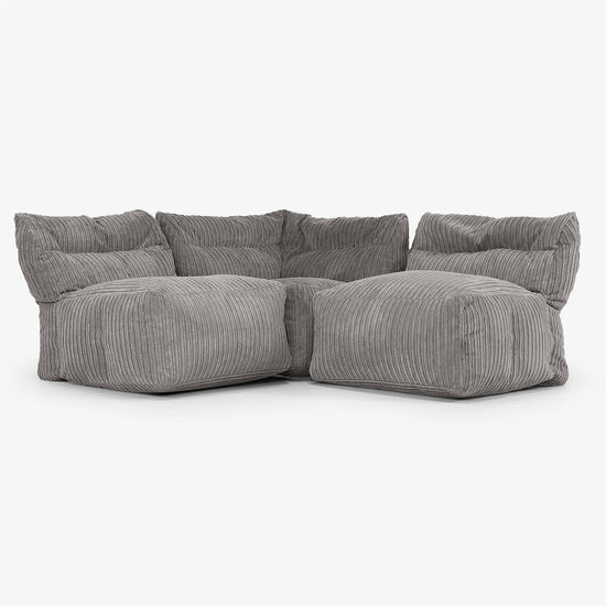 3-istuttava Modulaarinen Sohva ilman Käsinojia - Vakosametti Grafiitti 01