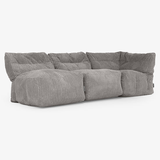 3-istuttava Modulaarinen Sohva ilman Käsinojia - Vakosametti Grafiitti 03