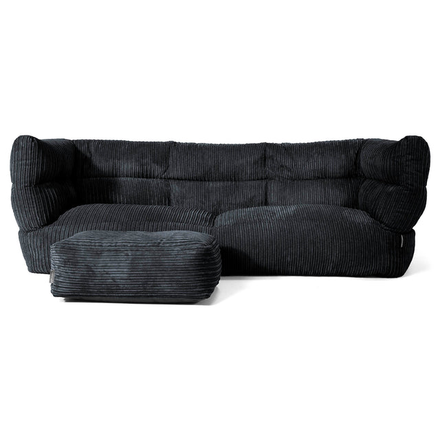Louis 3-paikkainen Säkkituolisohva - Vakosametti Musta 02