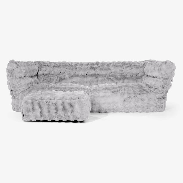 Albert 3-paikkainen Säkkituolisohva 2.0 - Tekoturkis Kupla Harmaa 02