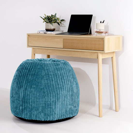 Ergonominen Toimisto-pouf-tuoli - Vakosametti Turkoosi - 02