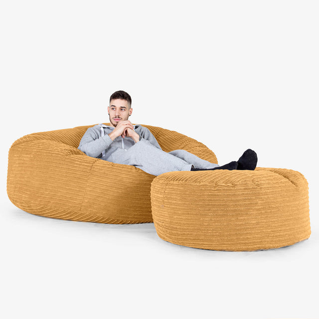 Iso Säkkituoli Sohva 'Mega-Mammutti' - Vakosametti Kultainen Hunaja 02