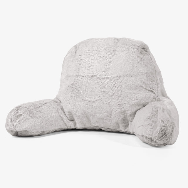 Korkeaselkäinen Tukeva Lukutyyny - Kanitekoturkis Vaaleanharmaa 01