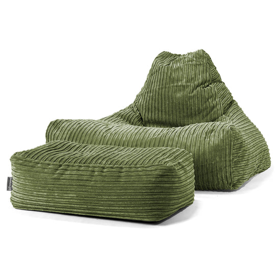 Lounge-Säkkituoli - Vakosametti Metsänvihreä 02