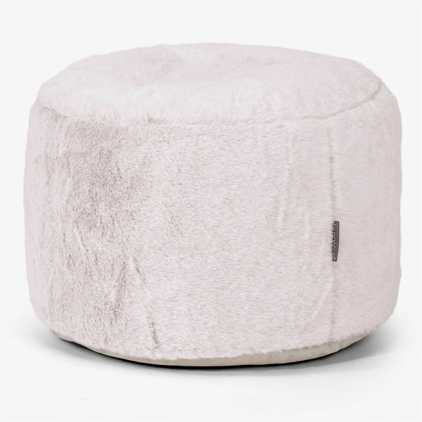 Pieni Pyöreä Rahi Jakkara - Kanitekoturkis Puuteripinkki 01