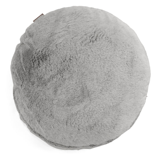 Pyöreä Tyynynsuojus 50cm - Kanitekoturkis Vaaleanharmaa 01
