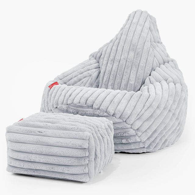 Säkkituoli Lepotuoli - Ultrapehmeä Vakosametti Ankkanmuna Sininen 01