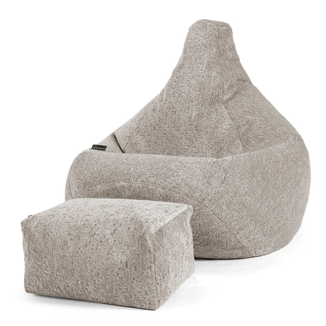 Säkkituoli Lepotuoli - Ylellinen Chenille Harmaa 01