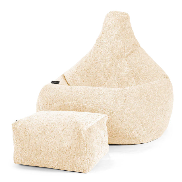 Säkkituoli Lepotuoli - Ylellinen Chenille Norsunluu 01