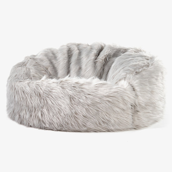 Säkkituoli Sohva 'Mammutti' - Mongolialainen Tekoturkis Harmaa 01