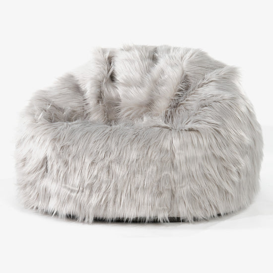 Säkkituoli Sotka - Mongolialainen Tekoturkis Harmaa 01