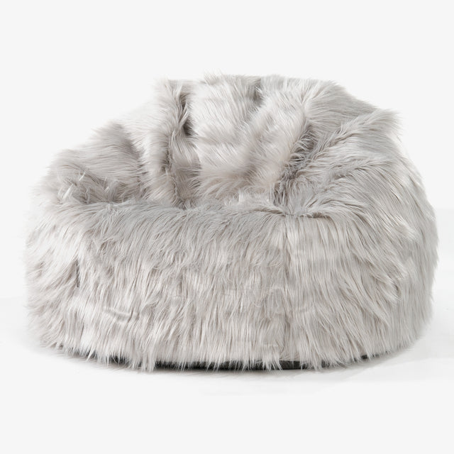 Säkkituoli Sotka - Mongolialainen Tekoturkis Harmaa 01