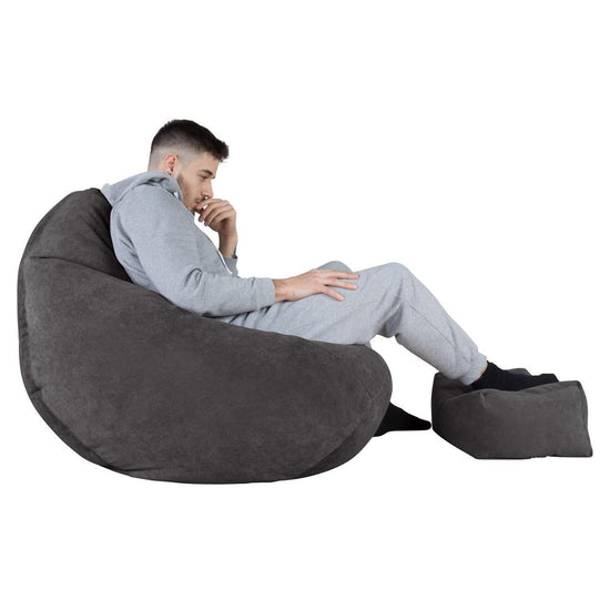 LOUNGE PUG®, Säkkituoli Lepotuoli, Tuoli, Bristol-kankaasta Grafiitti