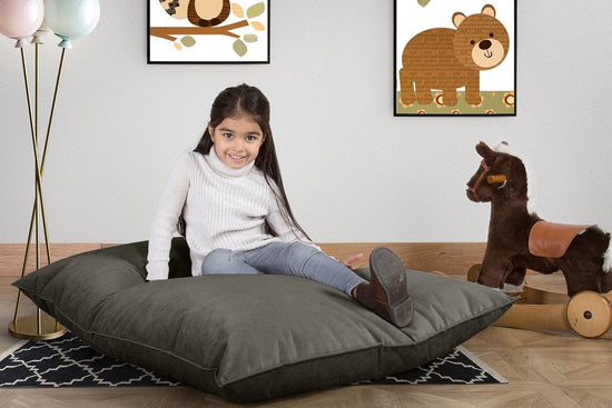 LOUNGE PUG®, Junior Lasten Säkkituoli, Säkkituoli Nuorelle, Sametti Grafiitti