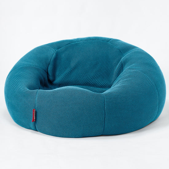 LOUNGE PUG®, Säkkituoli Sotka Sohva, Ellos Mukautuva Neulottu Petroolin sininen
