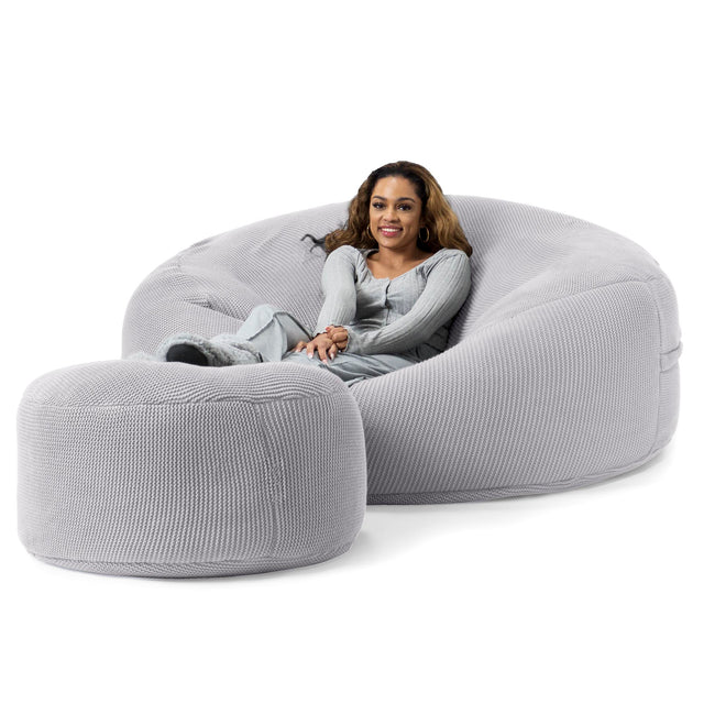 LOUNGE PUG®, Iso Säkkituoli Sohva XXL 'Mega-Mammutti', Jättisäkkituoli, Vaalean harmaa