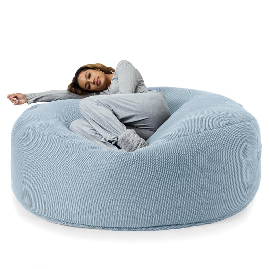 LOUNGE PUG®, Iso Säkkituoli Sohva XXL 'Mega-Mammutti', Jättisäkkituoli, Sumuinen sininen