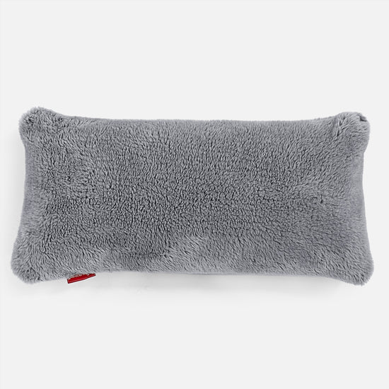 Jättimäinen Tyyny 40 x 80cm - Teddy-tekoturkis Tummanharmaa 01