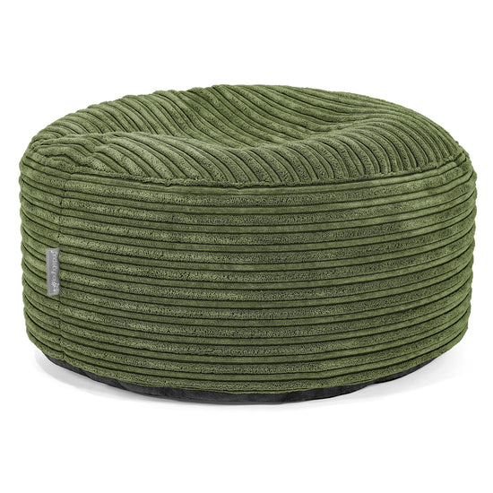 Iso Pyöreä Rahi Jakkara - Vakosametti Metsänvihreä 01