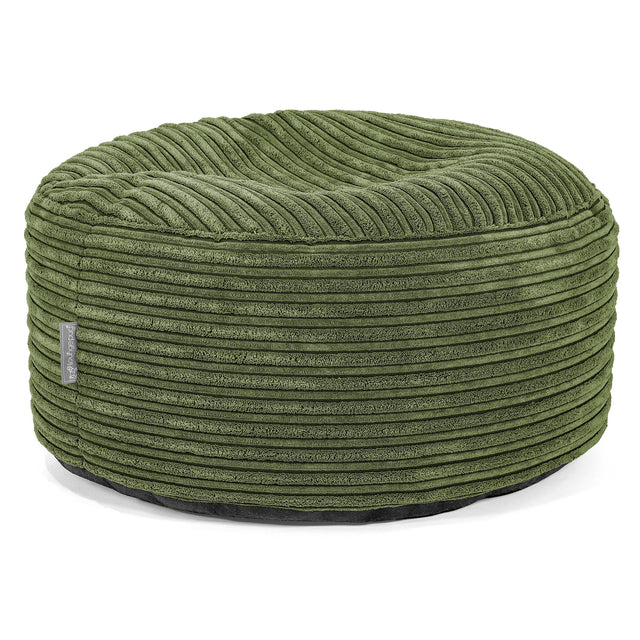Iso Pyöreä Rahi Jakkara - Vakosametti Metsänvihreä 01