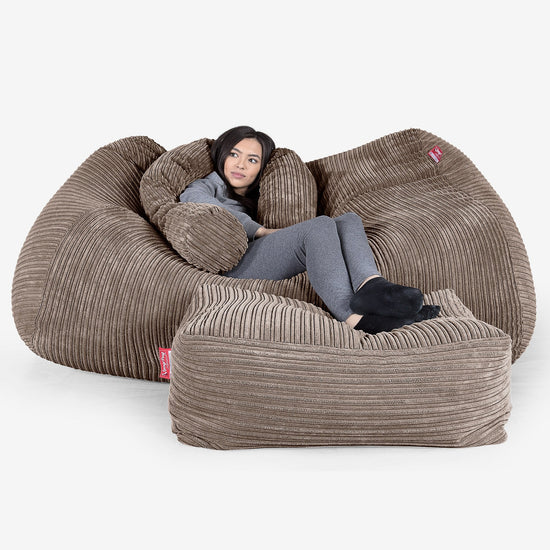 Iso Säkkituoli Sohva - Vakosametti Mokka 01