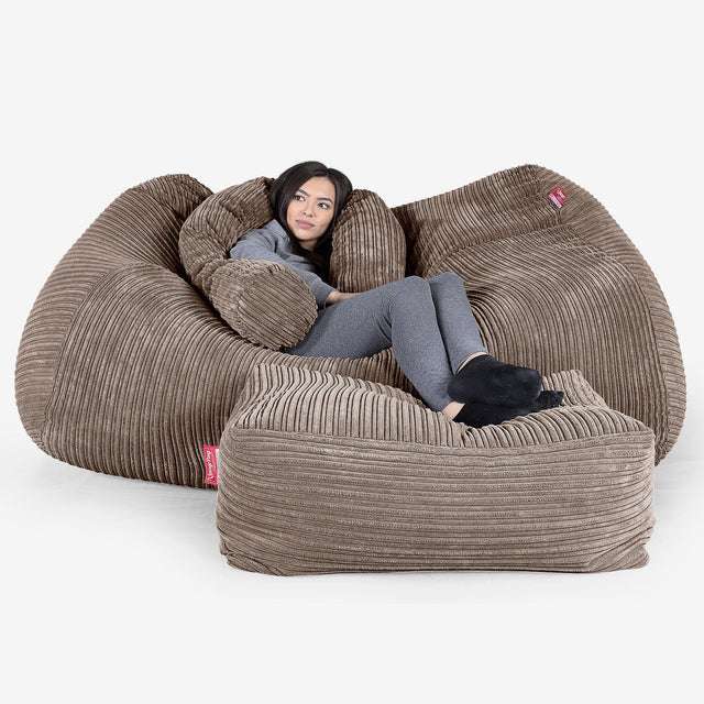 Iso Säkkituoli Sohva - Vakosametti Mokka 01