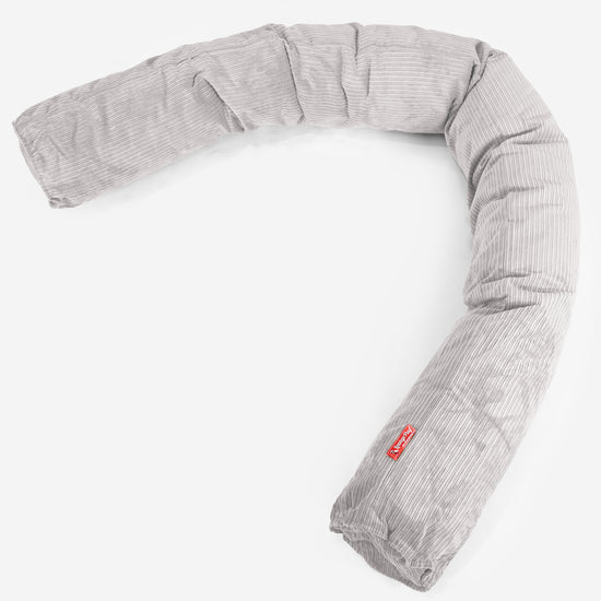 Pitkä Tyyny XXL - Liituraita Vakosametti-kankaasta Kivi 01