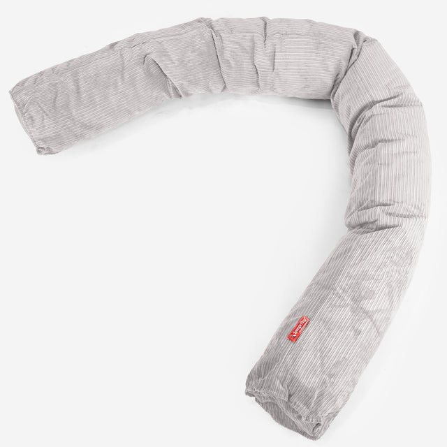 Pitkä Tyyny XXL - Liituraita Vakosametti-kankaasta Kivi 01