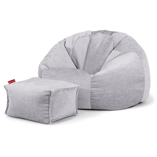 Säkkituoli Sotka - Chenille Harmaa 02