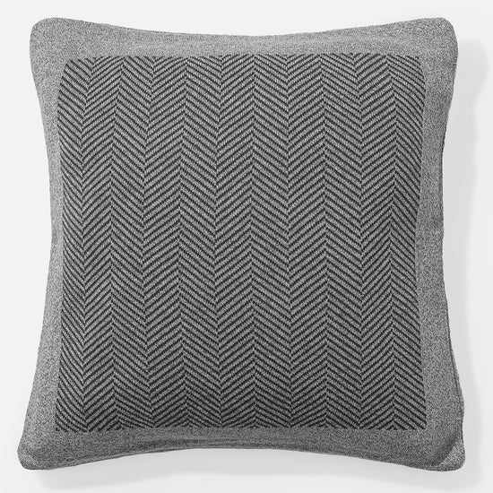 Tyyny 47 x 47cm - 100% Puuvillainen Kalanruotokuvio Harmaa 01