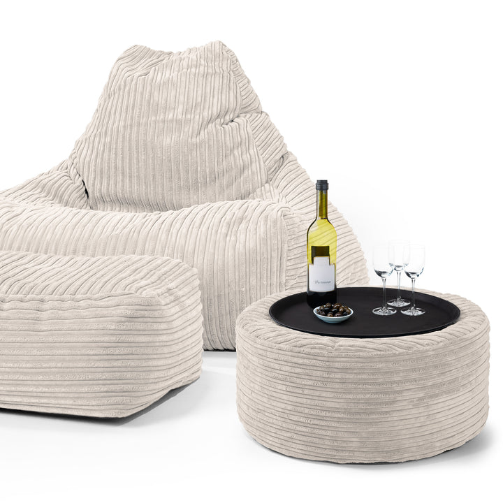 Lounge-Säkkituoli - Vakosametti Norsunluu 03
