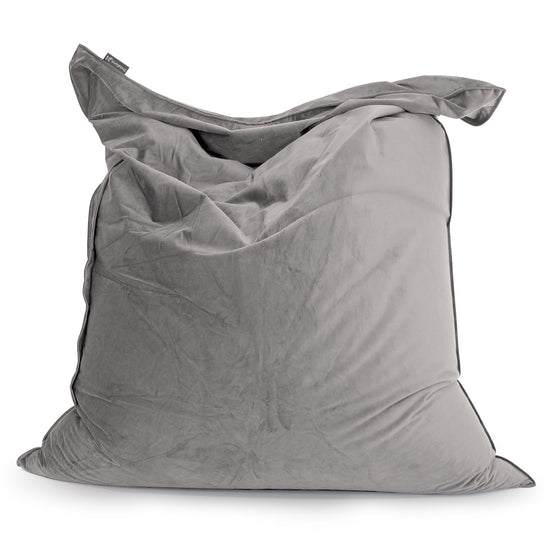Säkkituoli XXL - Sametti Hopea 01