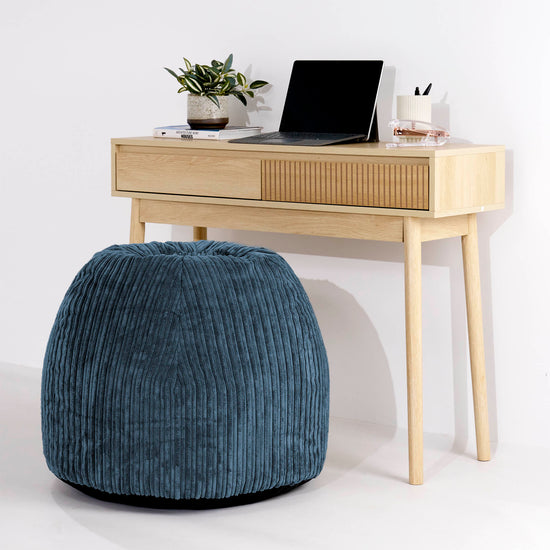 Ergonominen Toimisto-pouf-tuoli - Vakosametti Laivastonsininen - 02