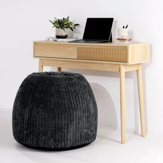Ergonominen Toimisto-pouf-tuoli - Vakosametti Musta - 02
