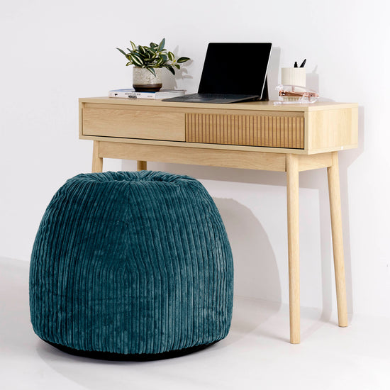 Ergonominen Toimisto-pouf-tuoli - Vakosametti Tummanturkoosi - 02