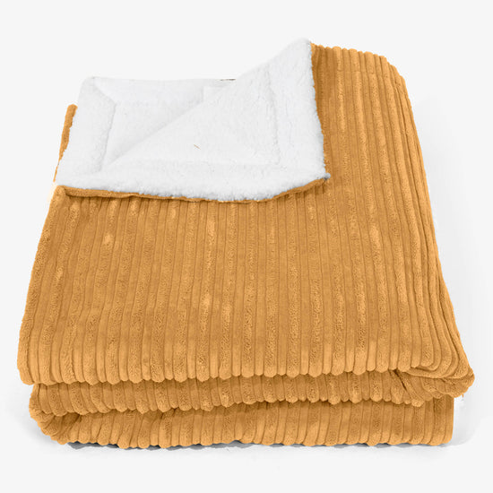 Iso Sherpa Viltti 140 x 200cm - Vakosametti Kultainen Hunaja - 01