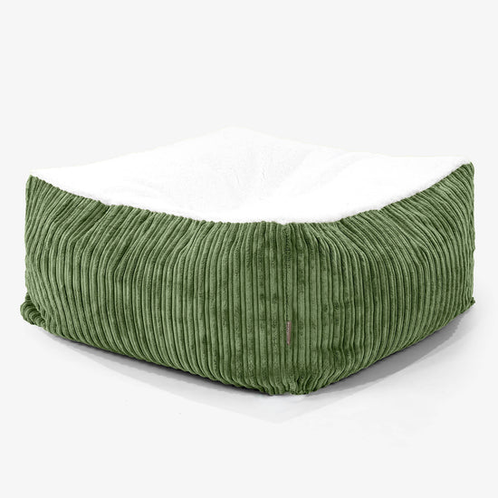 Jättikokoinen Patja Large Koiransänky - Sherpa & Vakosametti Metsänvihreä - 01
