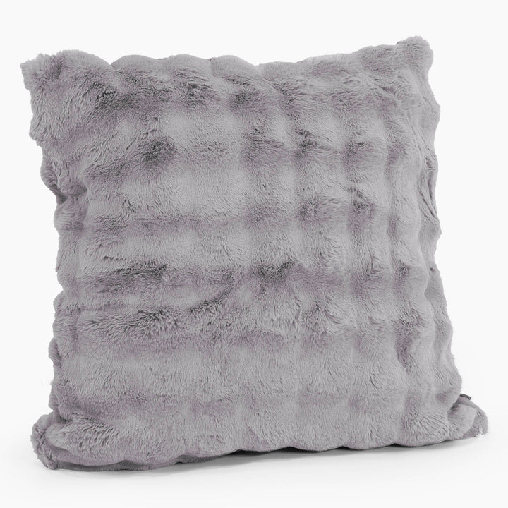Jättityynynsuojus 70 x 70cm - Tekoturkis Kupla Harmaa 02