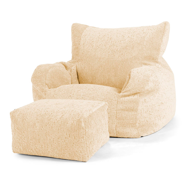 Josephine-Säkkituoli Nojatuoli - Ylellinen Chenille Norsunluu 02
