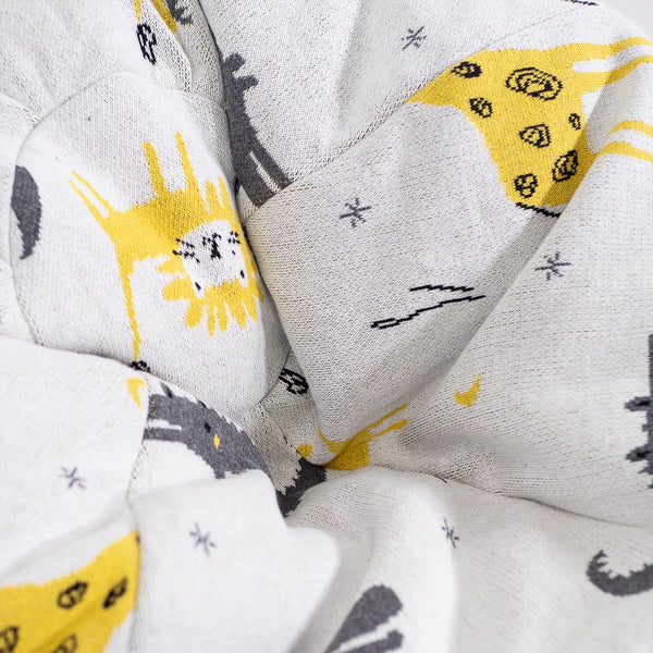 Lasten Säkkituoli Sotka 1-5 vuotta - Neulottu Safari Fabric Close-up Image