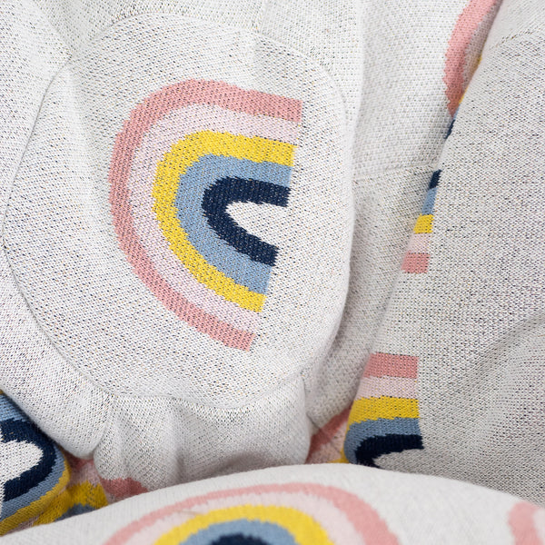 Lasten Säkkituoli Sotka 1-5 vuotta - Neulottu Sateenkaari Fabric Close-up Image