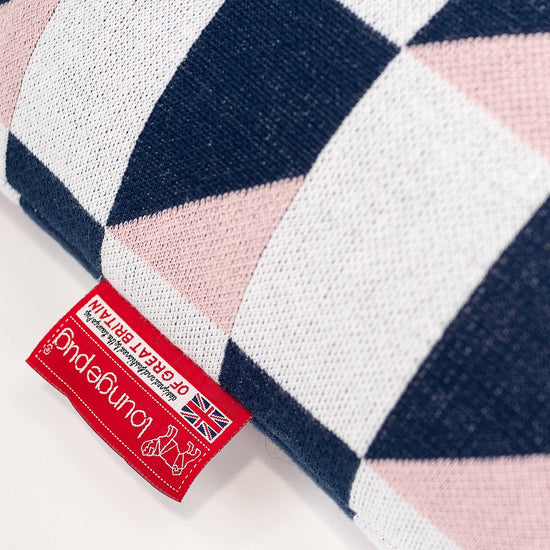 Lounge Game Säkkituoli - Neulottu Geometrinen Sininen 02