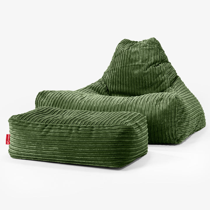 Lounge-Säkkituoli - Vakosametti Metsänvihreä 02