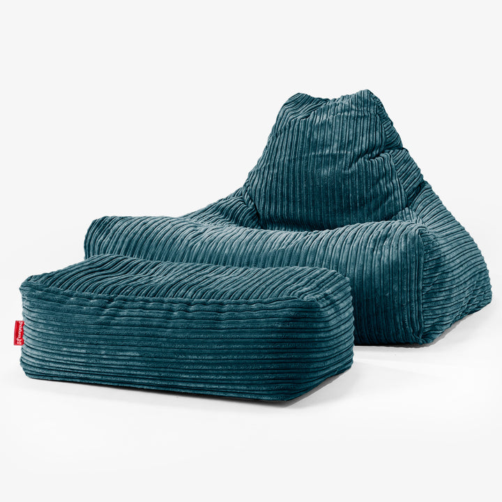Lounge-Säkkituoli - Vakosametti Tummanturkoosi 02