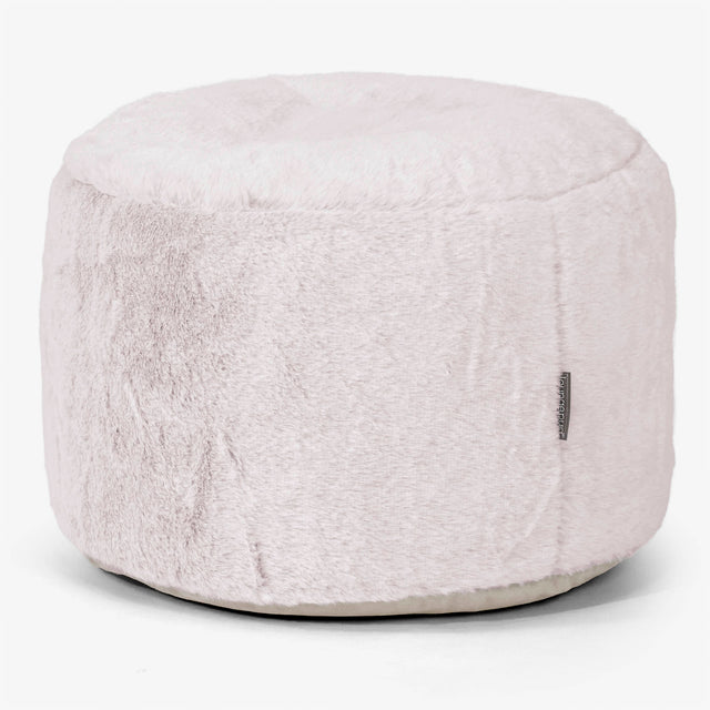 Pieni Pyöreä Rahi Jakkara - Kanitekoturkis Puuteripinkki 01